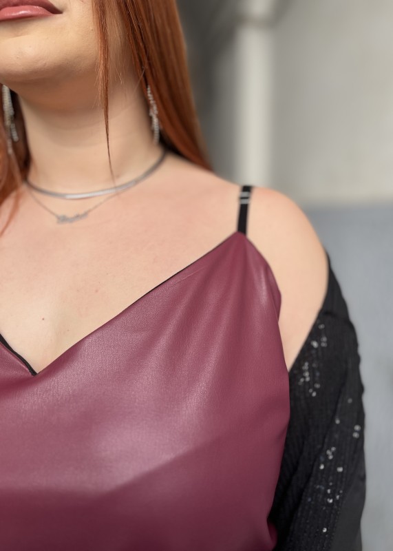 Lingerie Δερματίνη Με Τιράντα Που Προσαρμόζεται