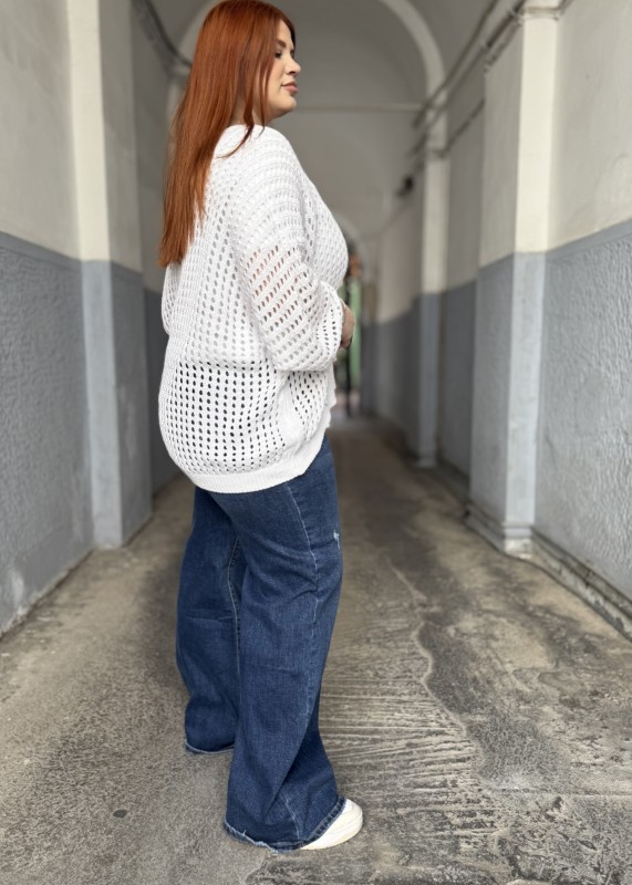 Wide Leg Jean Ελαστικό Μπλε Σκούρο