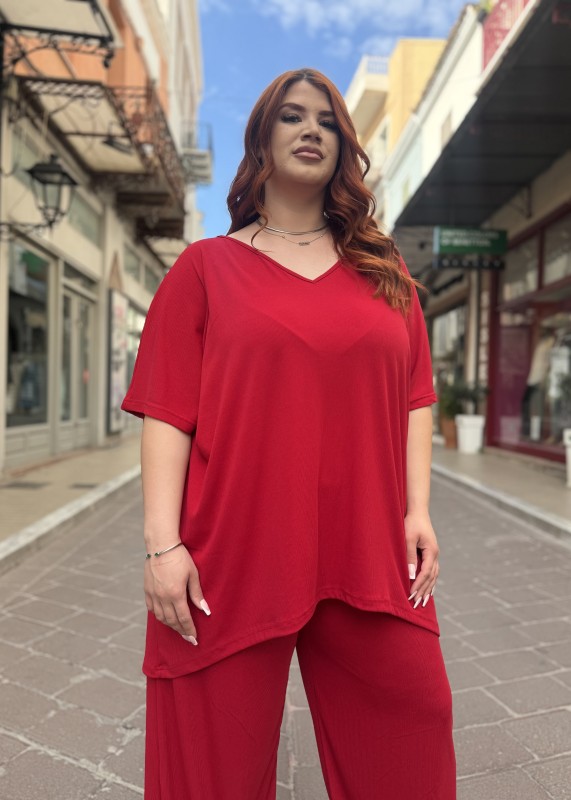 Μπλούζα Ριχτή Σε Ριπ Ύφασμα