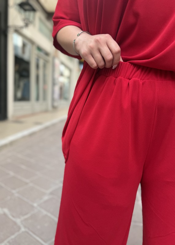 Παντελόνα Με Λάστιχο Στη Μέση Σε Ριπ Ύφασμα