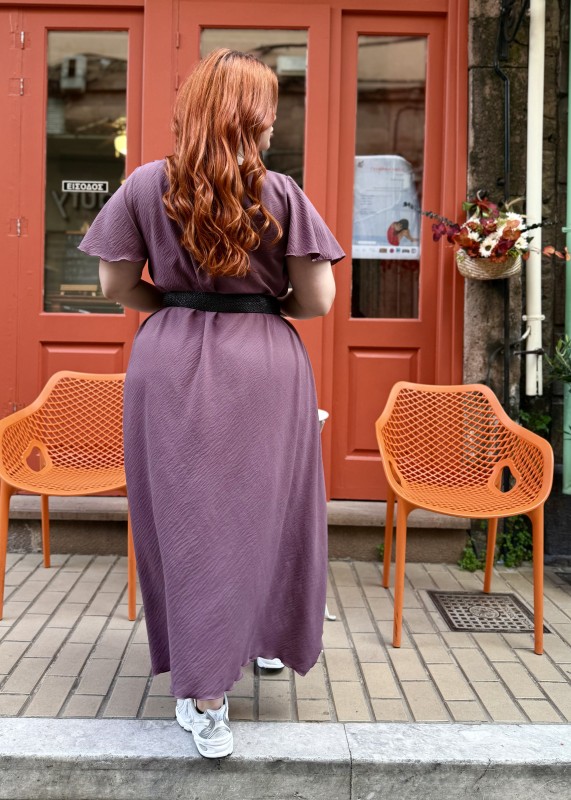 Ασύμμετρο Φόρεμα Με Δροσερό Ύφασμα Με Ανάγλυφη Υφή