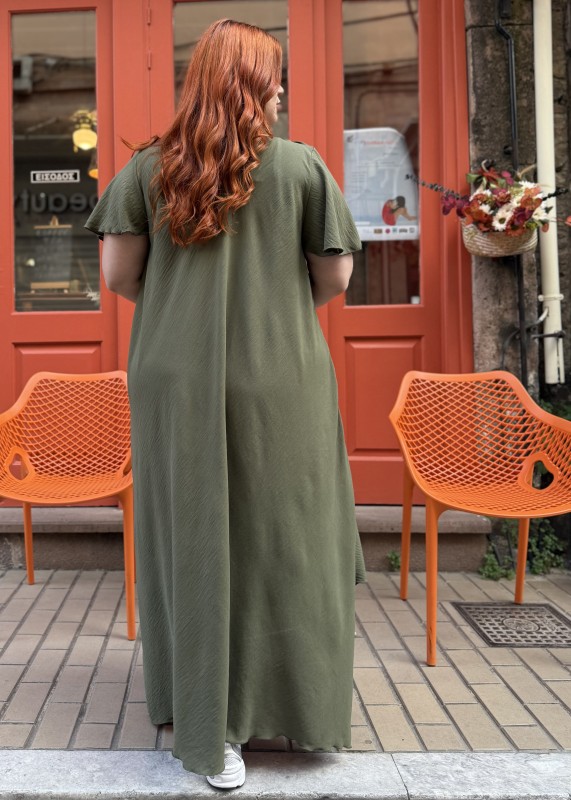 Ασύμμετρο Φόρεμα Με Δροσερό Ύφασμα Με Ανάγλυφη Υφή