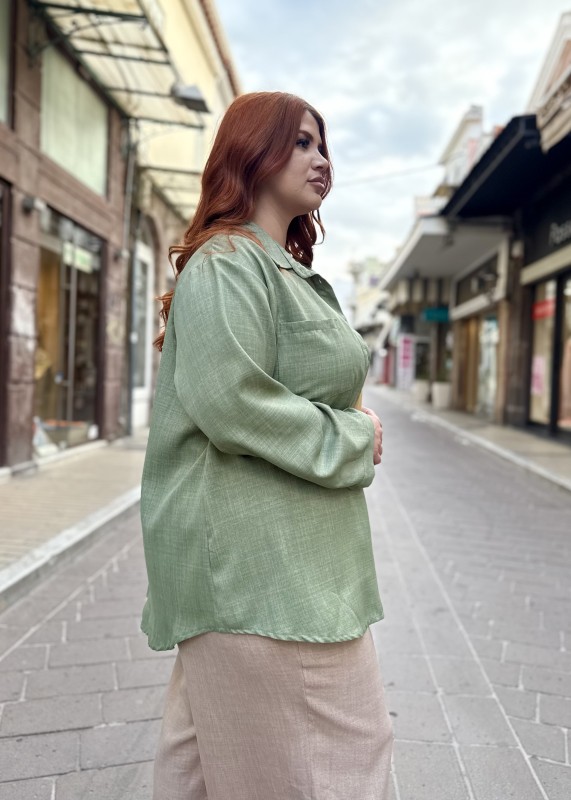 Πουκαμίσα Μακρυμάνικη Τύπου Λινή