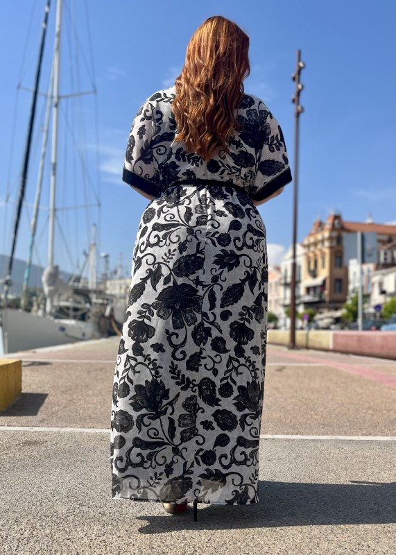 Αμπιγιέ Φόρεμα Με V Ντεκολτέ Και Λεπτομέρειες Στρας Στο Μανίκι