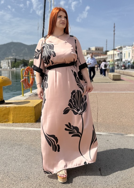 Αμπιγιέ Φόρεμα Σατέν Ανοίγματα Στους Ώμους