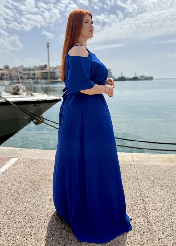 Αμπιγιέ Φόρεμα Με Λεπτομέρειες Παγιέτα Σε Ντεκολτέ Και Ζώνη