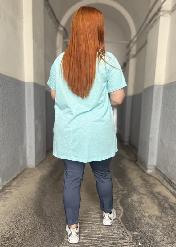 T Shirt  Βαμβακερό Με V Ντεκολτέ