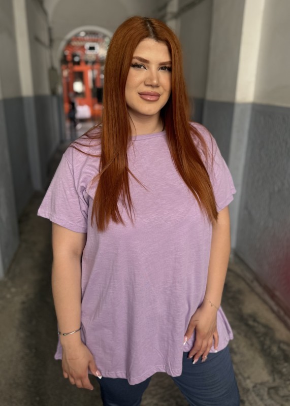 T Shirt Βαμβακερό Με Λαιμοκοψη Ασύμμετρο