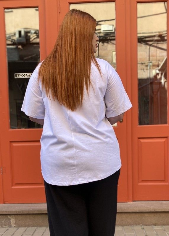T Shirt Βαμβακερό Με Τετράφυλλο Τριφύλλι