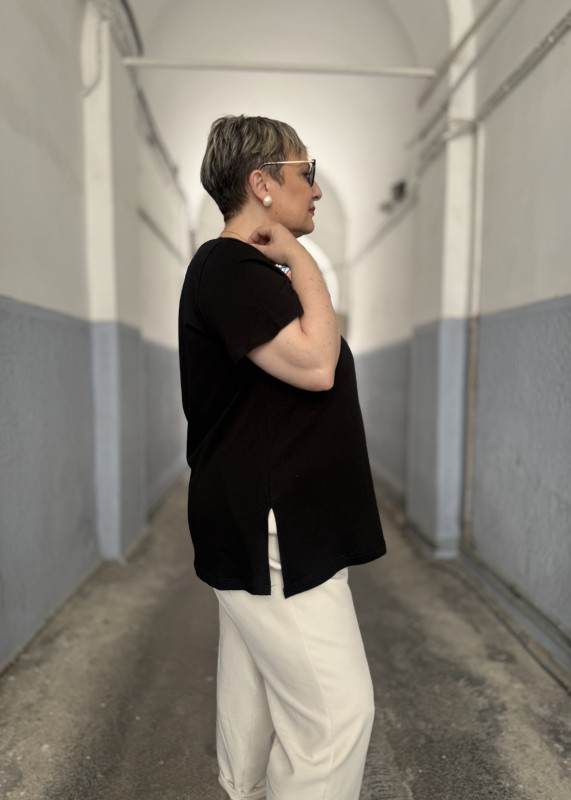 T Shirt Βαμβακερό Με Στάμπα Χείλη Με Κερασάκια