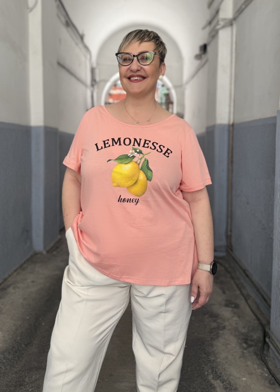 T Shirt Βαμβακερό Με Λεμόνια