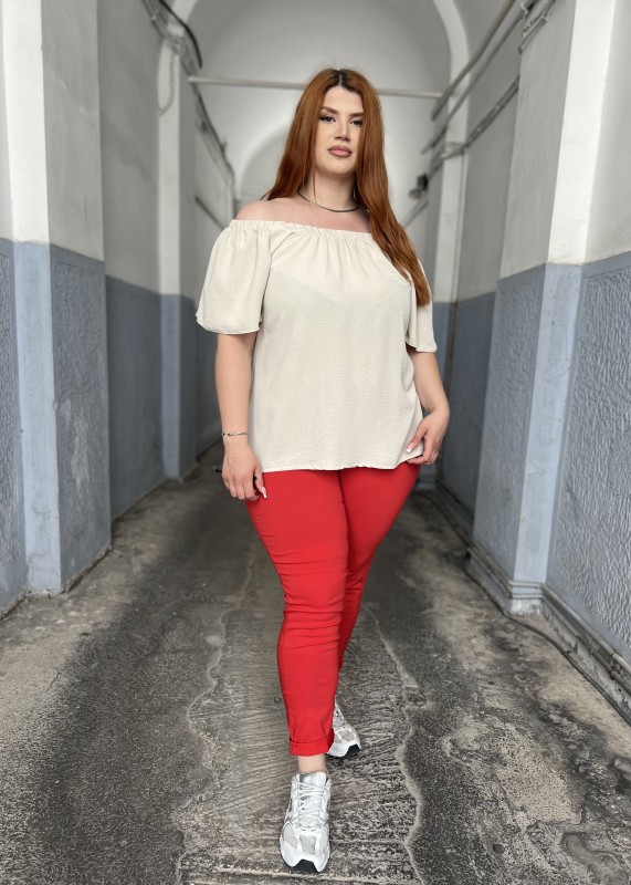 Μπλούζα Off Shoulder Σε Τσαλακωτό Ύφασμα