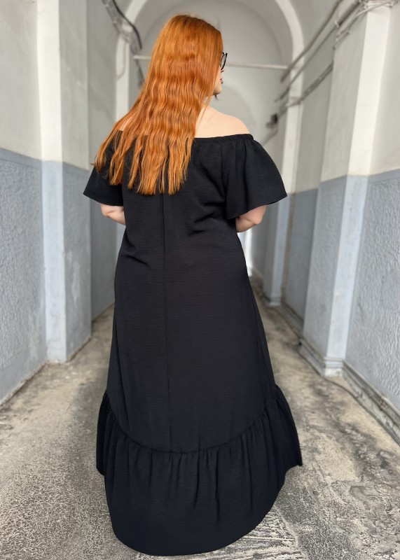Φόρεμα Αέρινο Σε Τσαλακωτό ΥΦασμα Off Shoulder