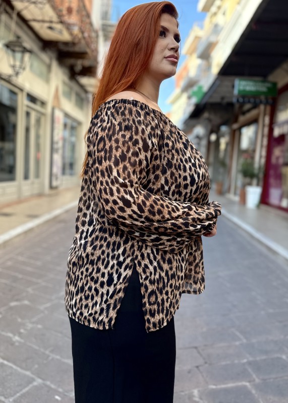 Μπλούζα Off Shoulder -Ύφασμα Ζορζέτα
