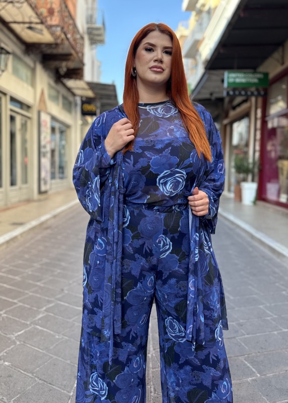 Κιμονό Φλοράλ Ημιδιάφανο (Σετ)
