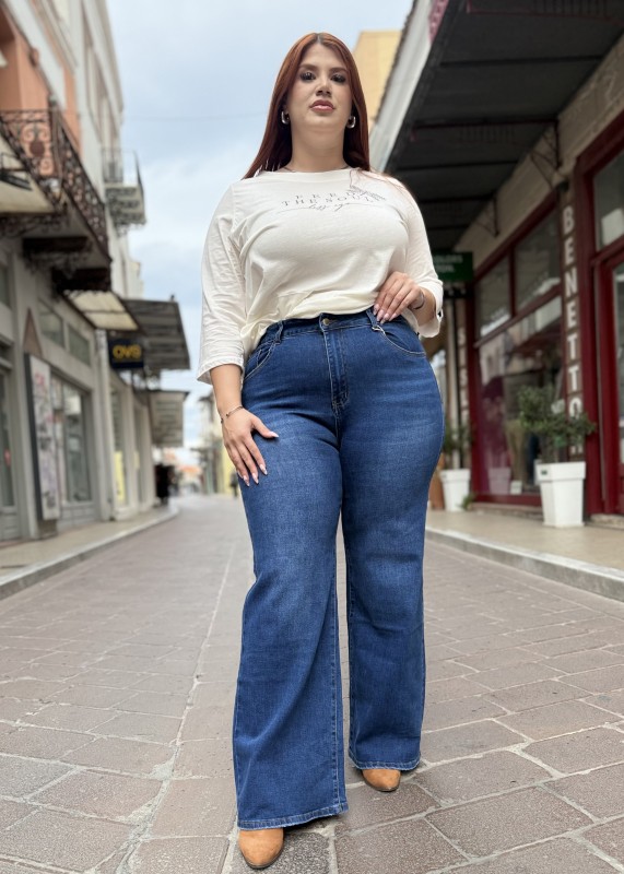 Τζιν Wide Leg Ελαστικό