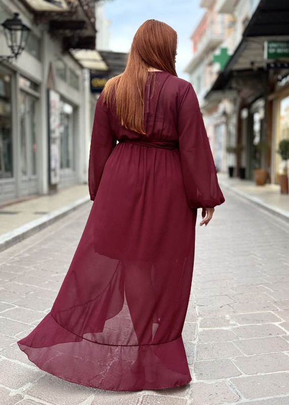 Φόρεμα Κρουαζέ Σε Σιφόν Ύφασμα Και Εσωτερική Φόδρα