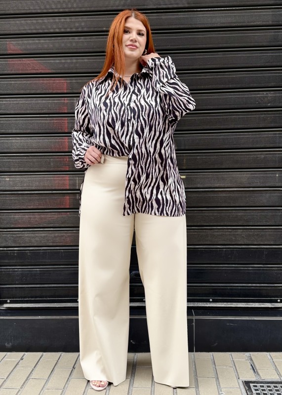 Παντελόνα Wide Leg Δερματίνη