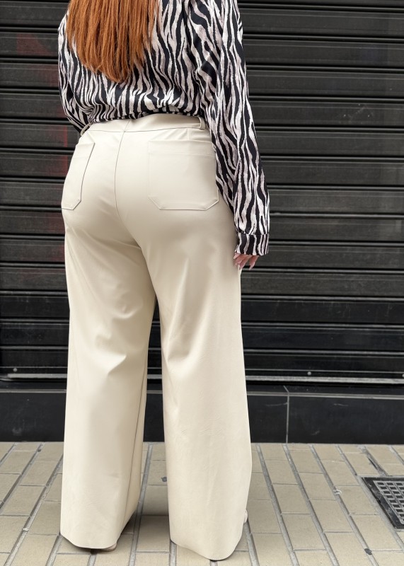 Παντελόνα Wide Leg Δερματίνη