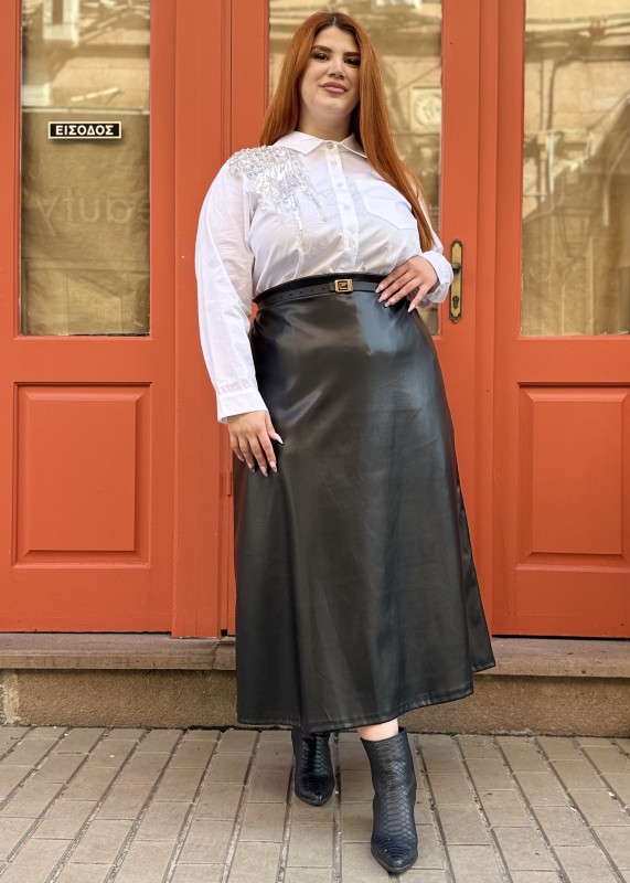 Φούστα Δερματίνη Σε Α Γραμμή