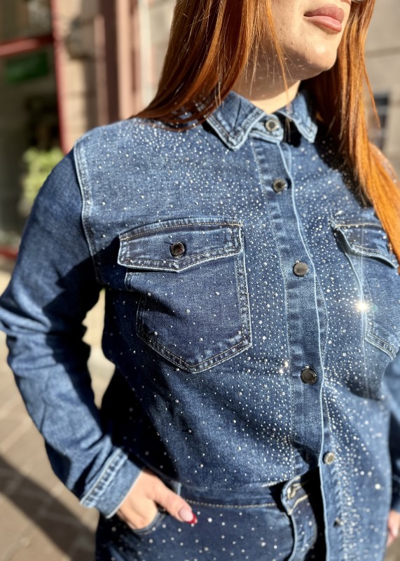 Τζιν Μπουφάν-Πουκάμισο Με Στρας