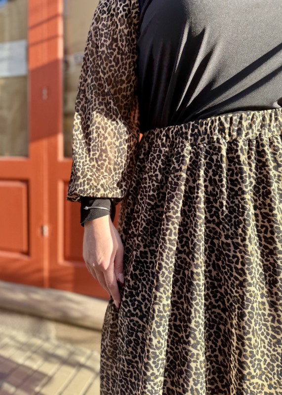 Λεοπάρ Φούστα Με Λάστιχο Στη Μέση