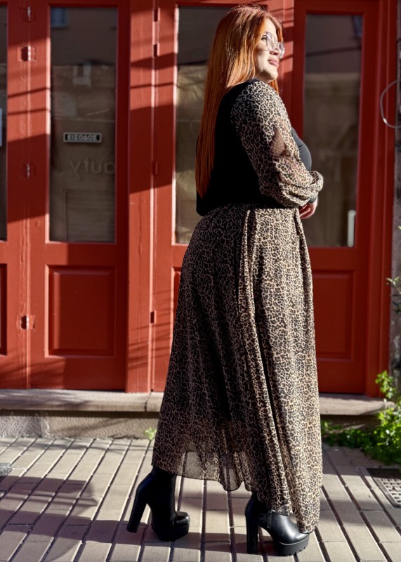 Λεοπάρ Φούστα Με Λάστιχο Στη Μέση