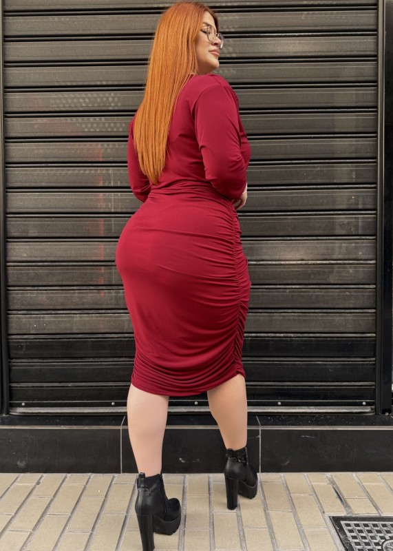 Φόρεμα Ντραπέ Πολύ Ελαστικό Με Βάτα