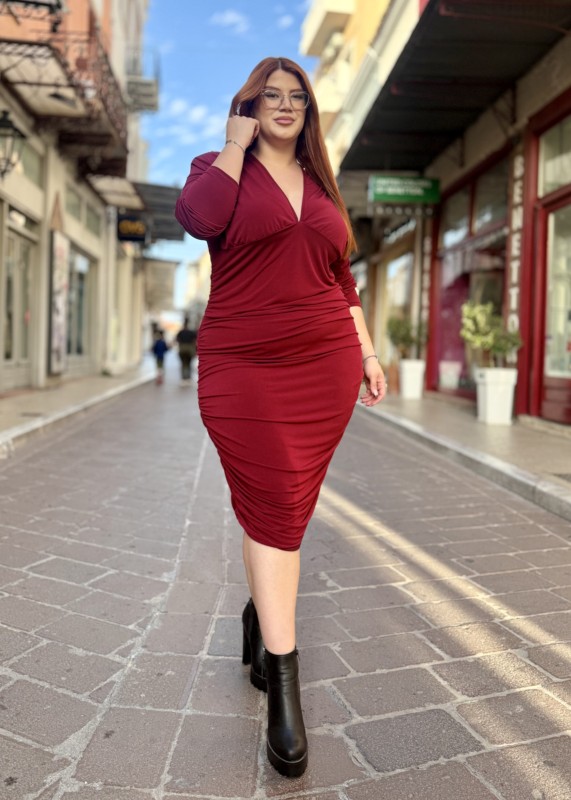 Φόρεμα Ντραπέ Πολύ Ελαστικό Με Βάτα