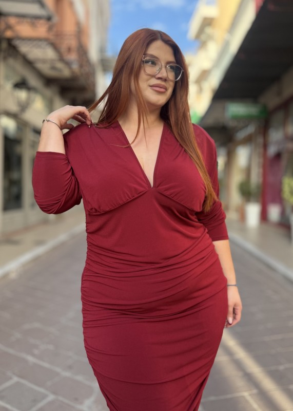 Φόρεμα Ντραπέ Πολύ Ελαστικό Με Βάτα