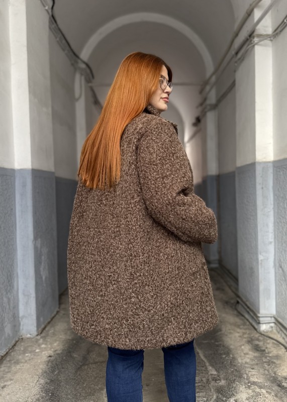 Παλτό Μπουκλέ Με Ασημοκλωστή