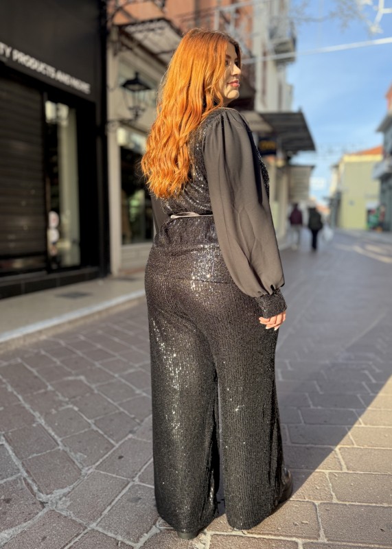 Μπλούζα Κρουαζέ Δετή Με Μουσελίνα Μανίκι