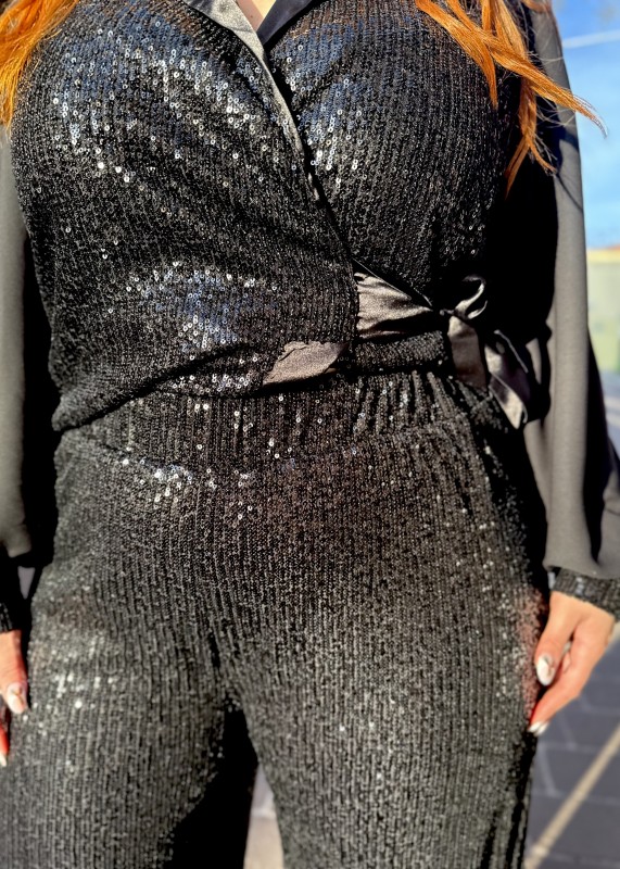 Παντελόνα Παγιέτα Με Λάστιχο (φοδραρισμένη μέχρι κάτω)