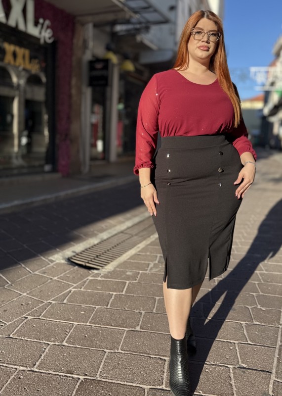 Μπλούζα Μουσελίνα Με Εσωτερική Φόδρα Και Γκλίτερ