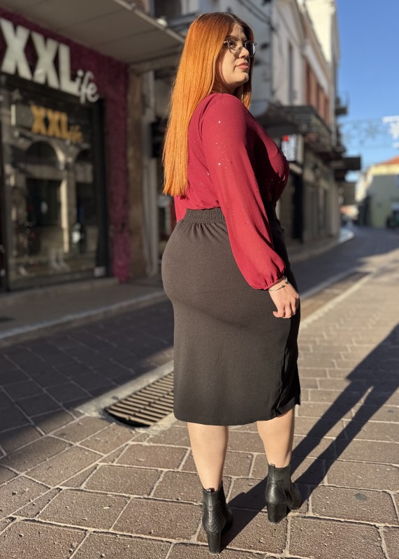 Μπλούζα Μουσελίνα Με Εσωτερική Φόδρα Και Γκλίτερ