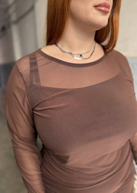 Φόρεμα Διαφάνεια Με Ενσωματωμένο Μεσοφόρι