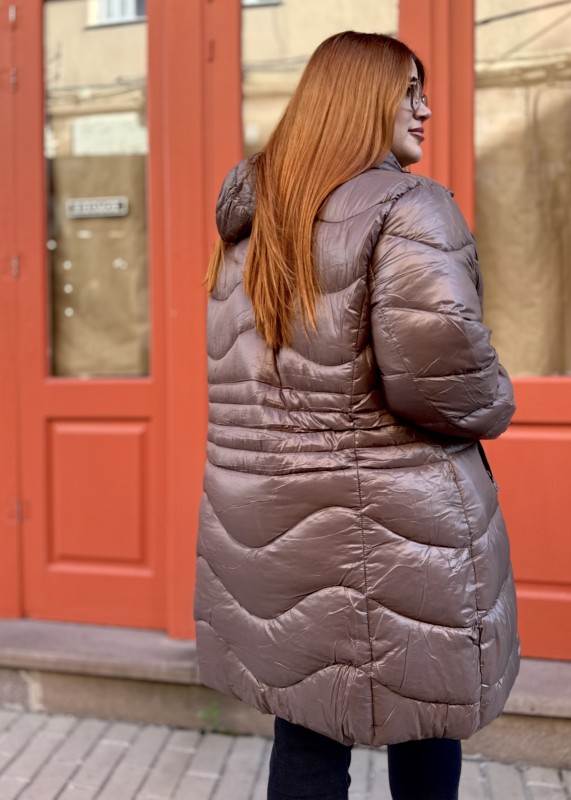 Μπουφάν Puffer Μακρύ Με Κουκούλα