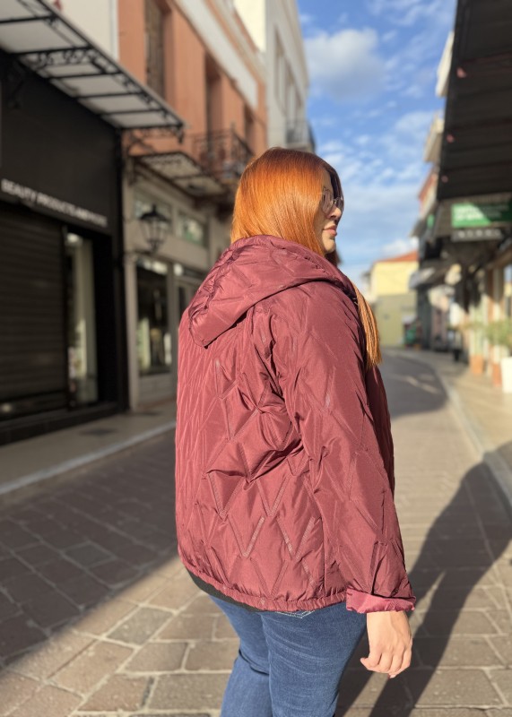 Μπουφάν Καπιτονέ Κοντό Με Κουκούλα