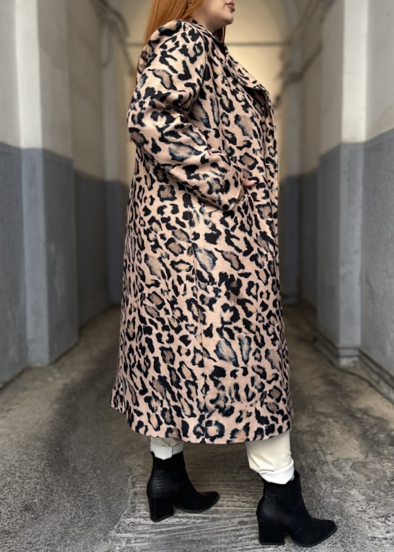 Λεοπάρ Παλτό Φοδραρισμένο Με Κουμπί